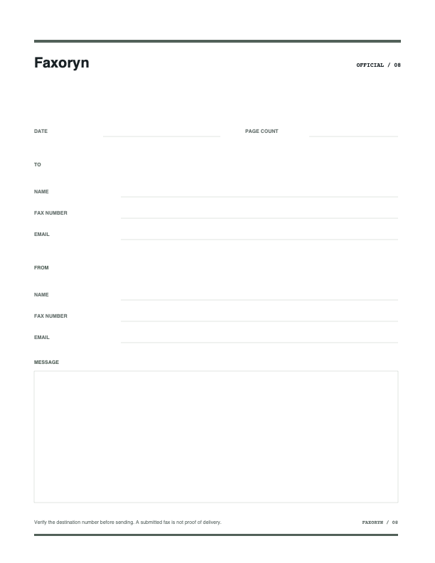 Example academic record request fax cover